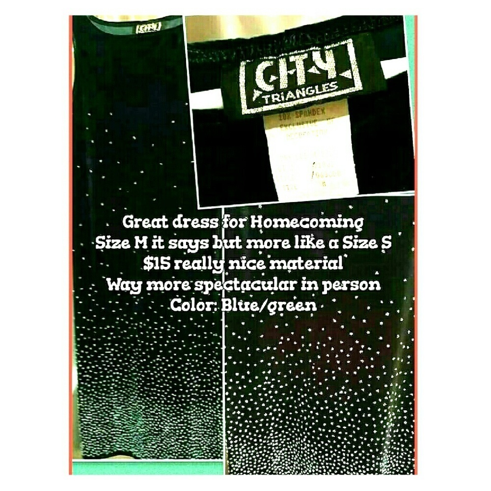 👸👗Velour Teal/green dress w/ sparkly sequins